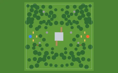 Overhead plan of Woodsball Forest
